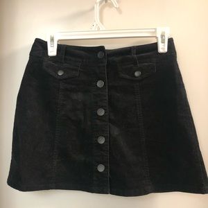 Corduroy Black Skirt
